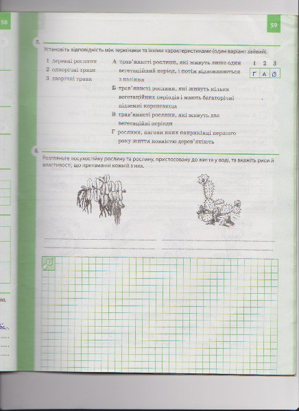 Робочий зошит з біології 6 клас Задорожний К.М. Страница 59