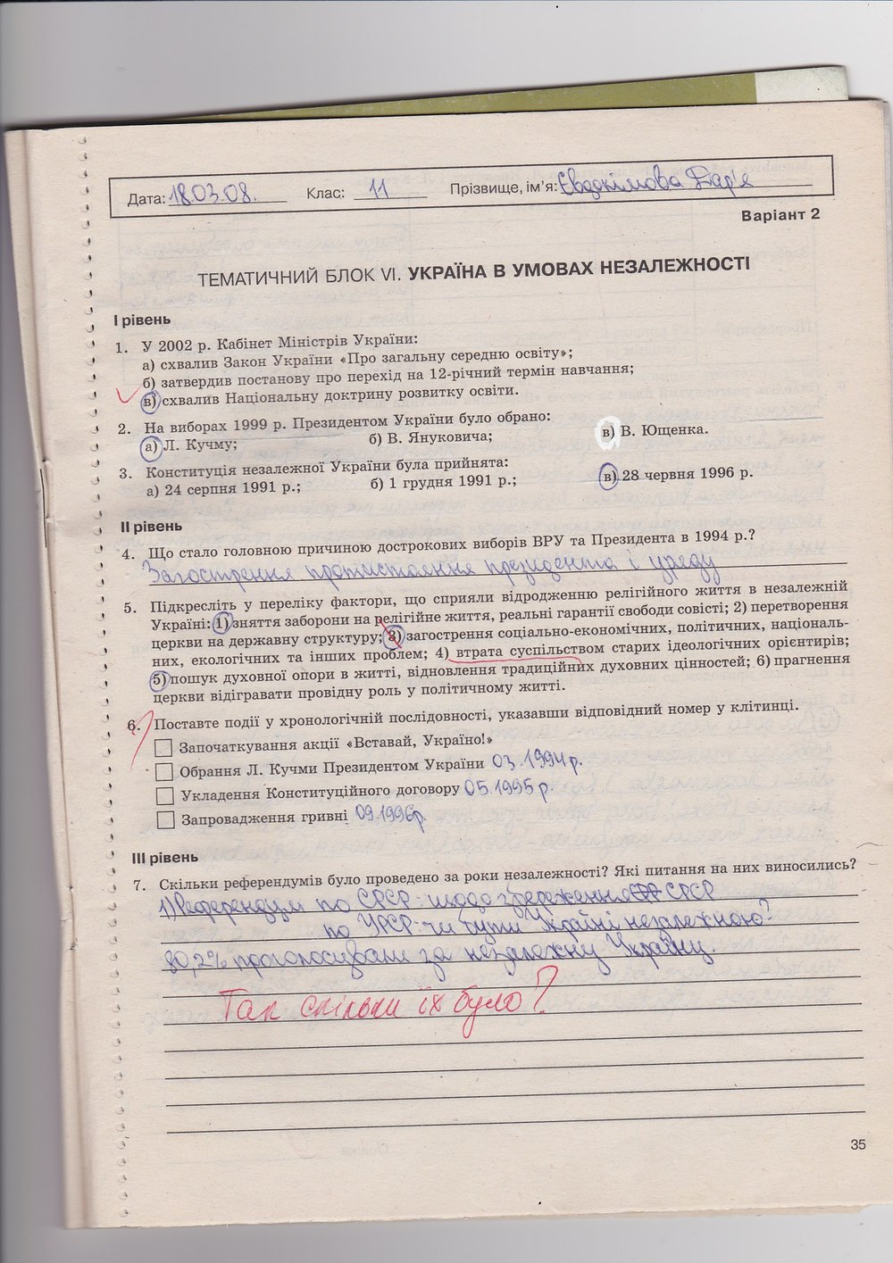 Робочий зошит з історії України 11 клас Н.М. Гісем, О.О. Мартинюк Страница 35