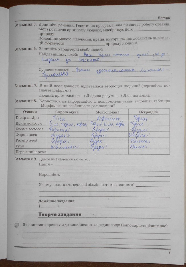 Робочий зошит з біології. 9 клас. Частина 1, 2 Мирна Л.А., Бітюк М.Ю., Віркун В.О. Страница 7