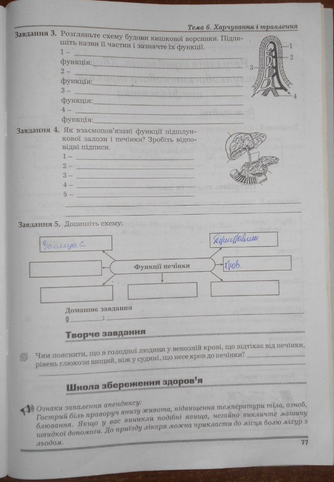 Робочий зошит з біології. 9 клас. Частина 1, 2 Мирна Л.А., Бітюк М.Ю., Віркун В.О. Страница 77