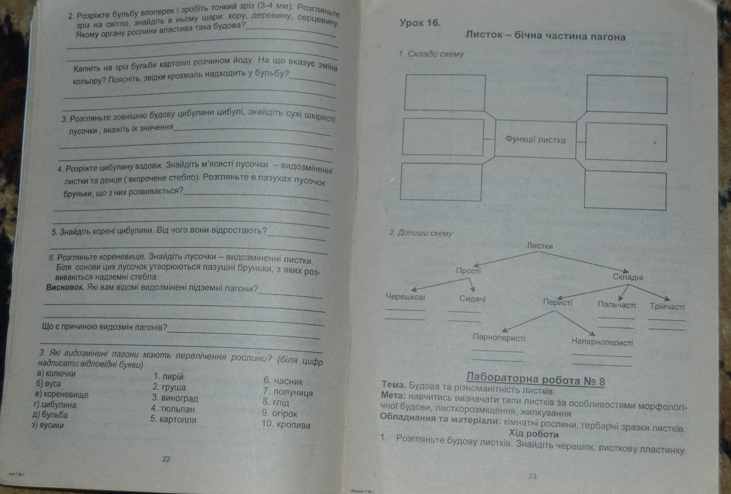 Робочий зошит з біології 7 клас. Частина 1 Пашко Г.У., Гусарук Н.І. Страница 23