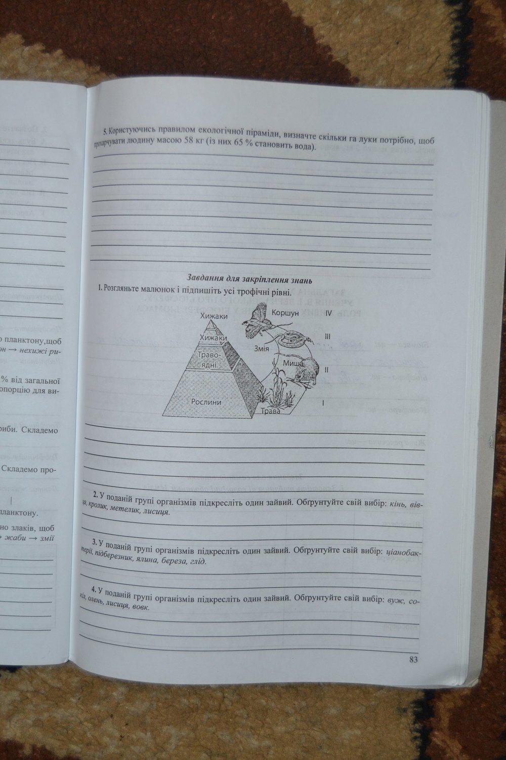 Робочий зошит з біології 11 клас. Дидактичні матеріали Вдовенко Л., Дзюба Н. Страница 83