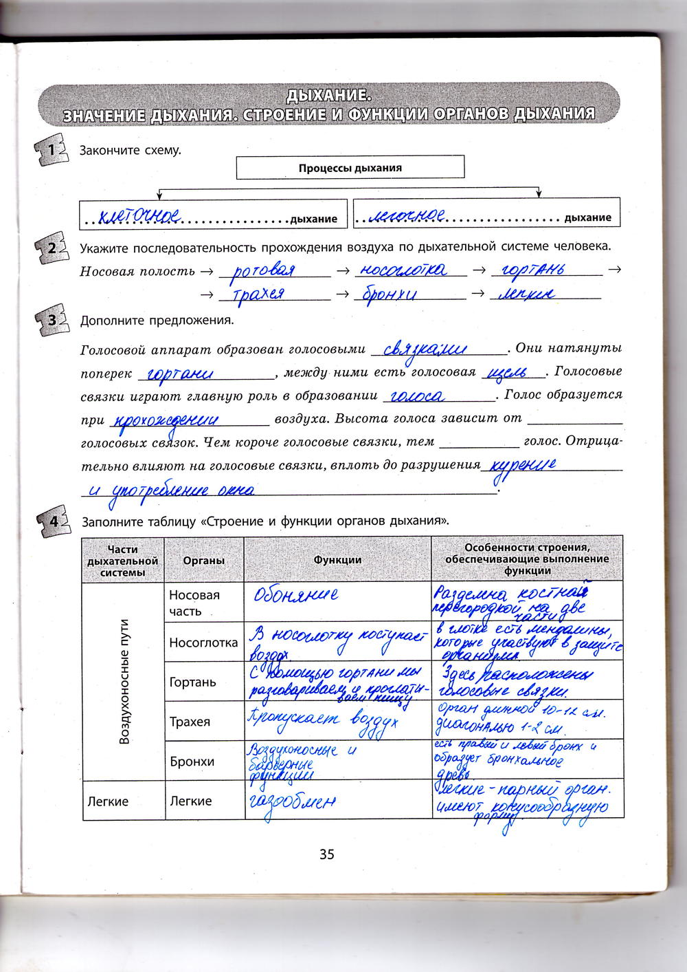 Рабочая тетрадь по биологии 9 класс Котик, Таглина Страница 35