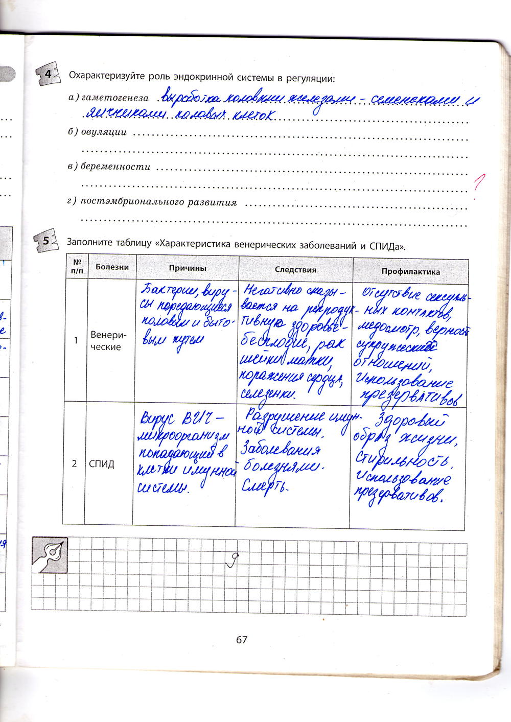 Рабочая тетрадь по биологии 9 класс Котик, Таглина Страница 67