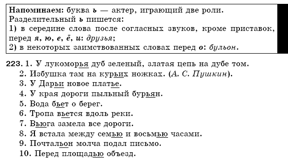 Русский язык 5 класс Баландина Н., Дегтярёва К., Лебеденко С. Задание 223