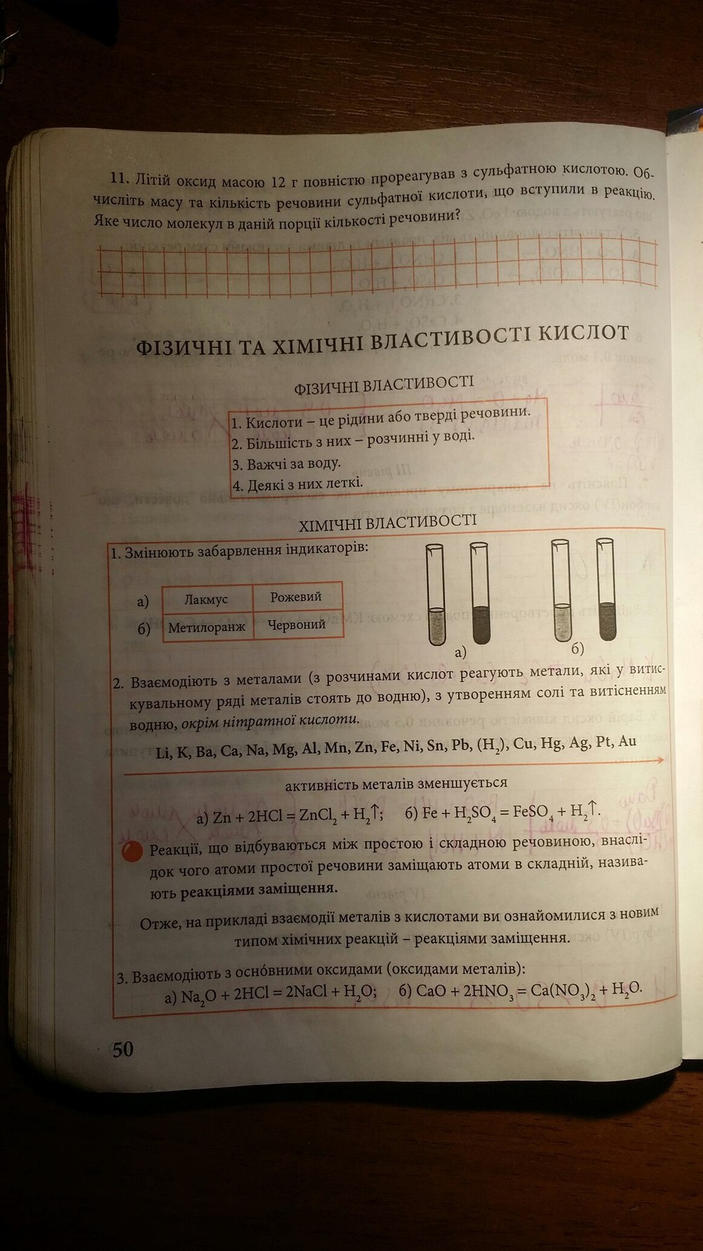 Робочий зошит з химии 8 клас савчин  Страница 50