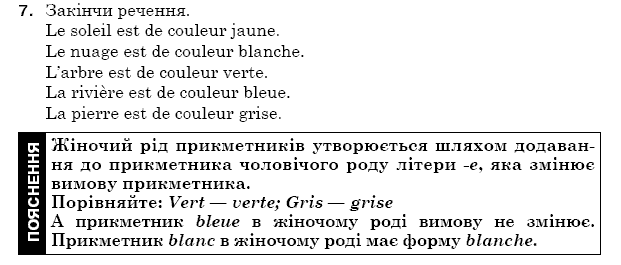 ГДЗ Французька мова, 5 клас А.Ф. Гергель, Н.М. Алауі Страница upr7