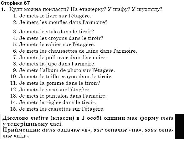 ГДЗ Французька мова, 5 клас А.Ф. Гергель, Н.М. Алауі Страница upr1