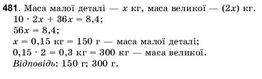 Математика 6 клас Янченко Г., Кравчук В. Задание 481