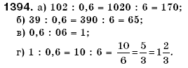 Математика 6 класс (для русских школ) Бевз В., Бевз Г. Задание 1394