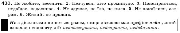 Українська мова 6 клас (для русских школ) А. Ворон, В. Солопенко Задание 430