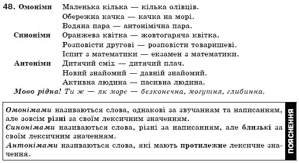 Українська мова 6 клас (для русских школ) А. Ворон, В. Солопенко Задание 48