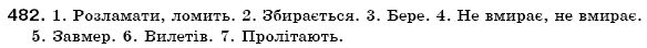 Українська мова 6 клас (для русских школ) А. Ворон, В. Солопенко Задание 482