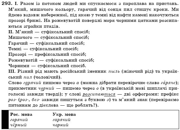 Українська мова 6 клас (для русских школ) Н. Бондаренко, А. Ярмолюк Задание 293