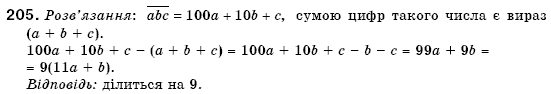 Алгебра 7 клас Кравчук В.Р., Янченко Г.М. Задание 205