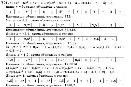 Алгебра 7 клас Кравчук В.Р., Янченко Г.М. Задание 721