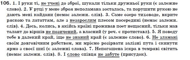 Українська мова 7 клас Ворон, Солопенко Задание 106