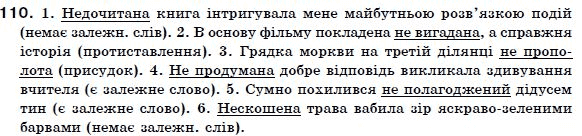 Українська мова 7 клас Ворон, Солопенко Задание 110