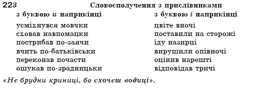 Українська мова 7 клас Ворон, Солопенко Задание 223