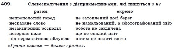 Українська мова 7 клас Ворон, Солопенко Задание 409