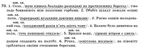 Українська мова 7 клас Ворон, Солопенко Задание 70