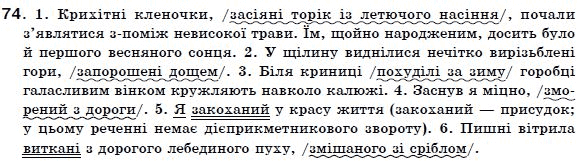 Українська мова 7 клас Ворон, Солопенко Задание 74