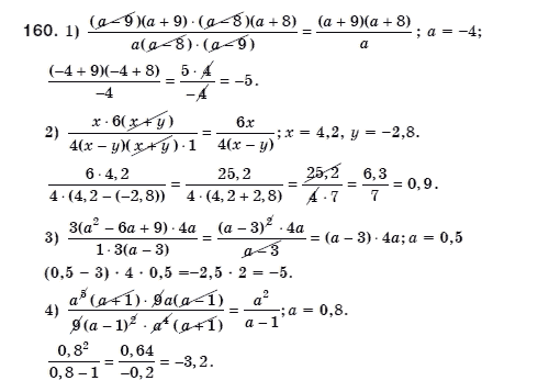 Алгебра 8 клас Мерзляк А., Полонський В., Якiр М. Задание 160