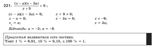 Алгебра 8 клас Мерзляк А., Полонський В., Якiр М. Задание 221