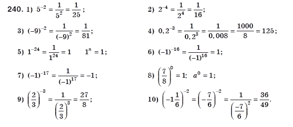 Алгебра 8 клас Мерзляк А., Полонський В., Якiр М. Задание 240