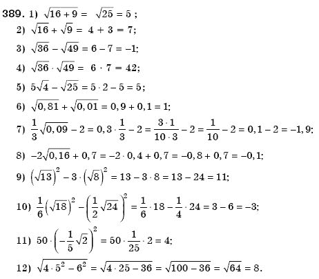 Алгебра 8 клас Мерзляк А., Полонський В., Якiр М. Задание 389