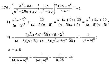 Алгебра 8 клас Мерзляк А., Полонський В., Якiр М. Задание 476