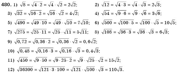Алгебра 8 клас Мерзляк А., Полонський В., Якiр М. Задание 480