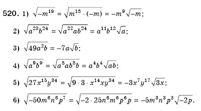 Алгебра 8 клас Мерзляк А., Полонський В., Якiр М. Задание 520
