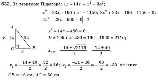 Алгебра 8 клас Мерзляк А., Полонський В., Якiр М. Задание 632