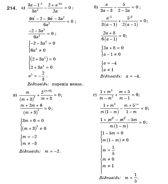 Алгебра 8 клас Бевз Г.П., Бевз В.Г. Задание 214
