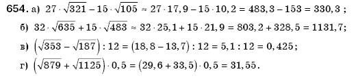 Алгебра 8 клас Бевз Г.П., Бевз В.Г. Задание 654