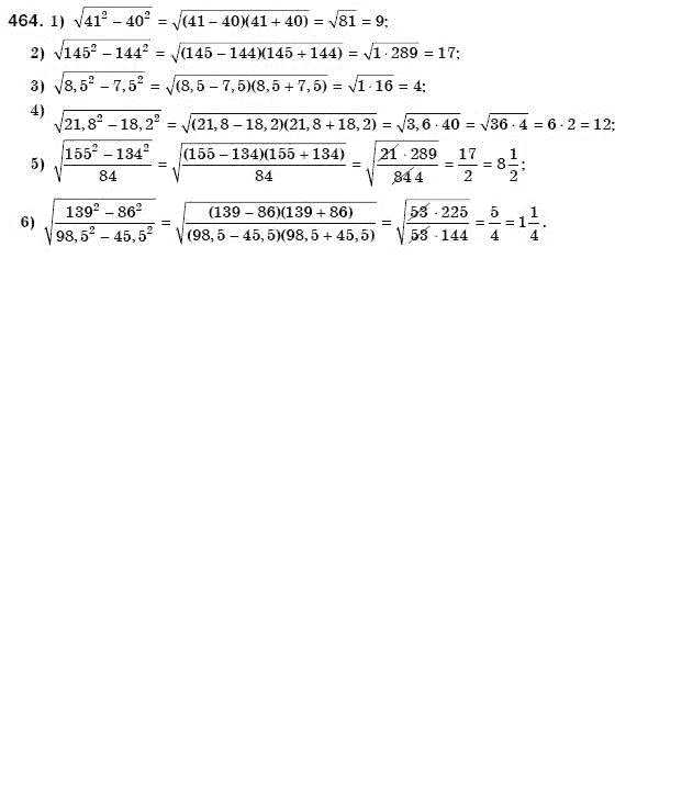 Алгебра 8 класс (для русских школ) Мерзляк А.Г., Полонский В.Б., Якир М.С. Задание 464