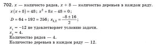 Алгебра 8 класс (для русских школ) Мерзляк А.Г., Полонский В.Б., Якир М.С. Задание 702