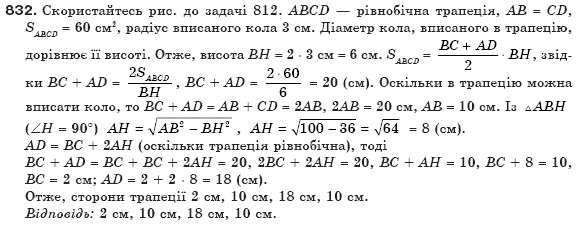 Геометрiя 8 клас Бевз Г.П. та інші Задание 832