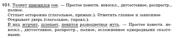 Русский язык 8 класс Рудяков А.Н., Фролова Т.Я. Задание 101