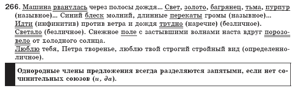 Русский язык 8 класс Пашковская Н., Михайловская Г., Распопова С. Задание 266