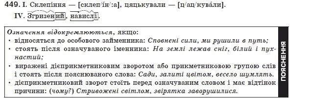 Украинский язык 8 класс (для русских школ) Н.В. Бондаренко, А.В. Ярмолюк Задание 449