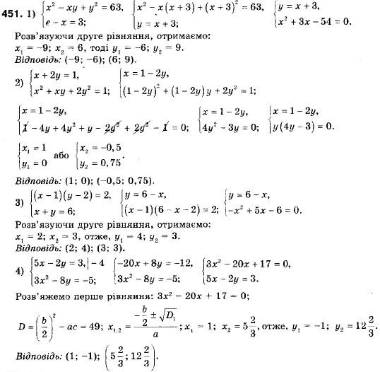 Алгебра 9 клас (12-річна програма) Мерзляк А.Г., Полонский В.Б., Якiр М.С. Задание 451