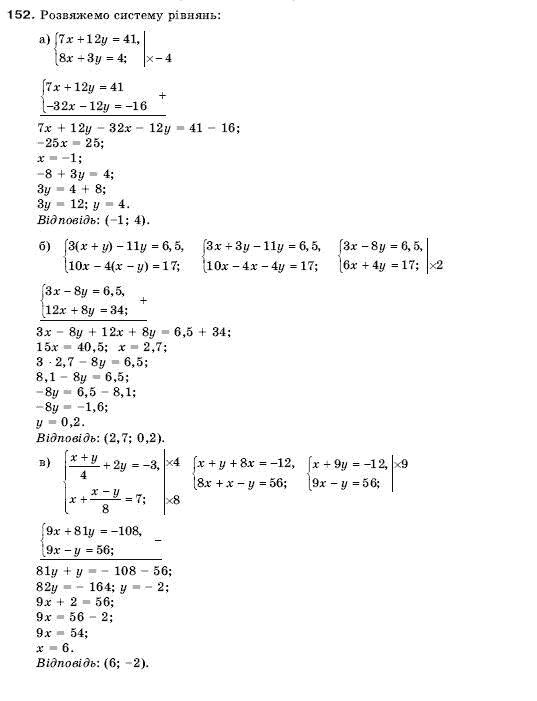 Алгебра 9 клас Кравчук В.Р., Янченко Г.М., Пiдручна М.В. Задание 152
