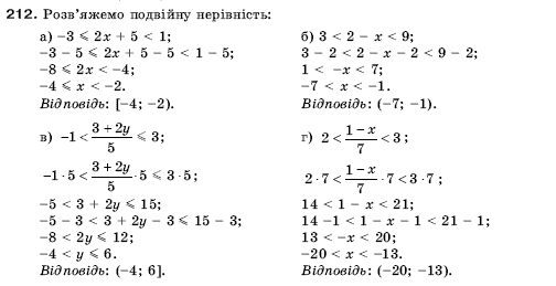 Алгебра 9 клас Кравчук В.Р., Янченко Г.М., Пiдручна М.В. Задание 212