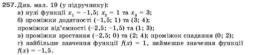 Алгебра 9 клас Кравчук В.Р., Янченко Г.М., Пiдручна М.В. Задание 257