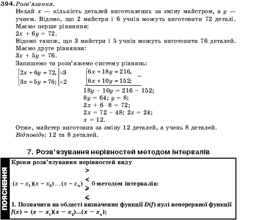 Алгебра 9 клас Кравчук В.Р., Янченко Г.М., Пiдручна М.В. Задание 394