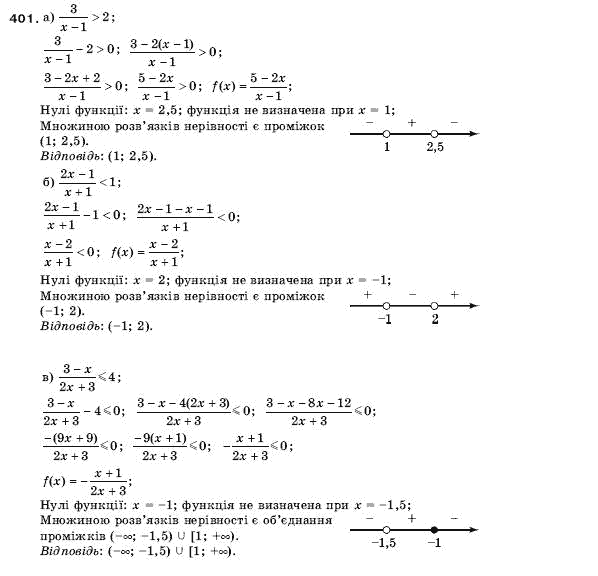 Алгебра 9 клас Кравчук В.Р., Янченко Г.М., Пiдручна М.В. Задание 401