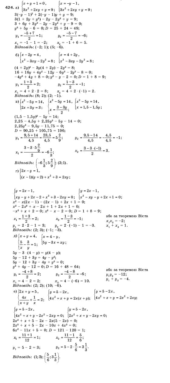 Алгебра 9 клас Кравчук В.Р., Янченко Г.М., Пiдручна М.В. Задание 424