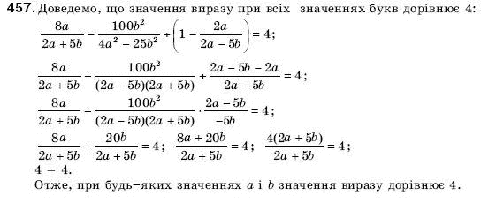 Алгебра 9 клас Кравчук В.Р., Янченко Г.М., Пiдручна М.В. Задание 457